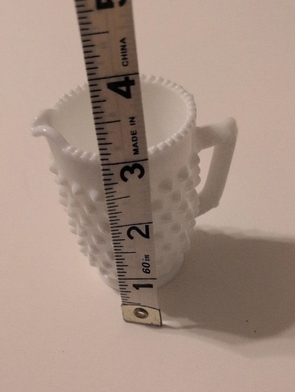 White Fenton Hobnail Milk Glass Small Creamer Pitcher